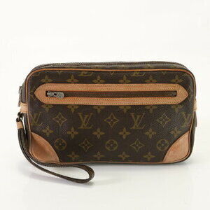 Louis Vuitton Monogram Marly Dragonne Leather Shoulder Bag Clutch Document Pouch